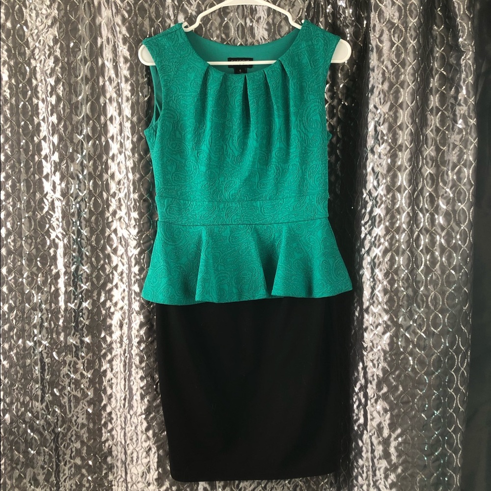 •Green and Black Suit Dress•